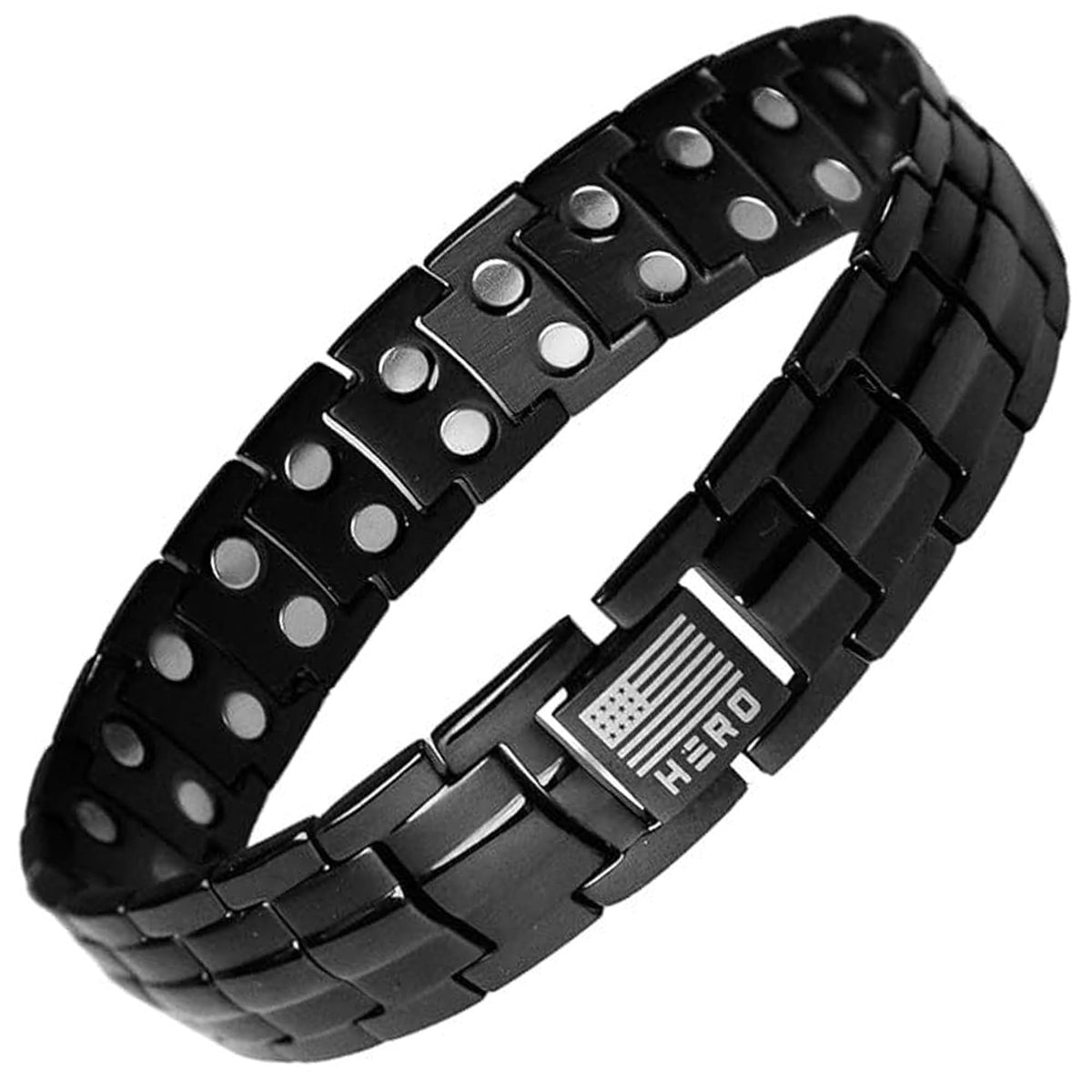 Pulsera iHeartDogs Sherman Tank con imanes; posible apoyo diario para la muñeca.