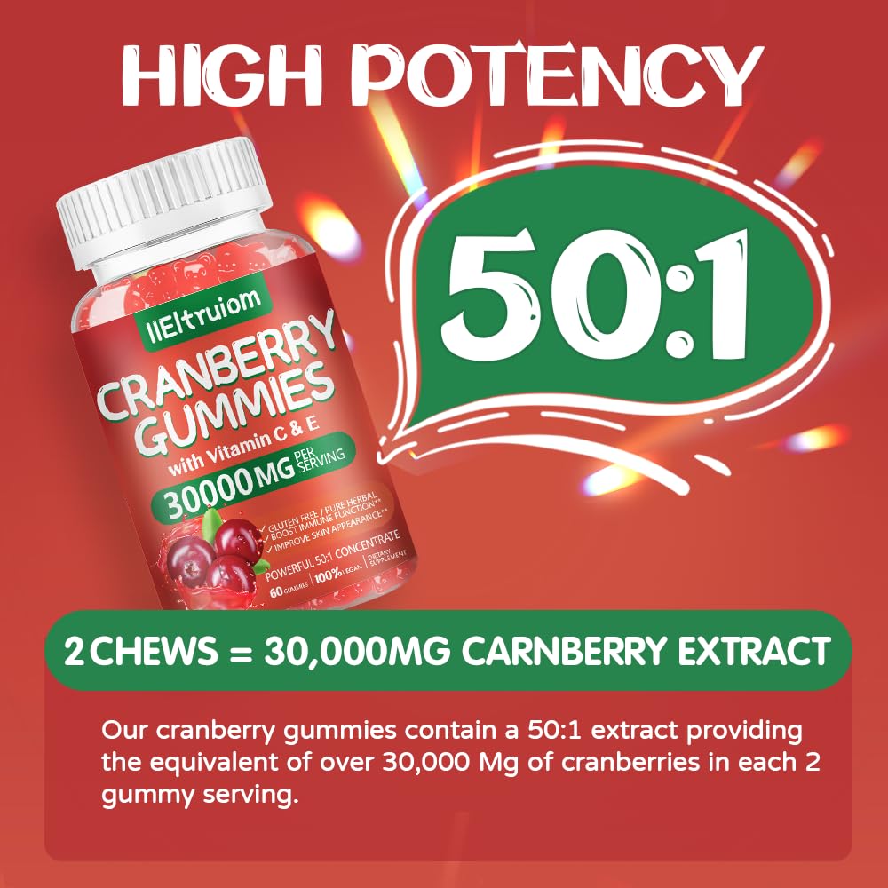 IIEltruiom gominolas cranberry primer plano de ingredientes hibisco y vitamina C