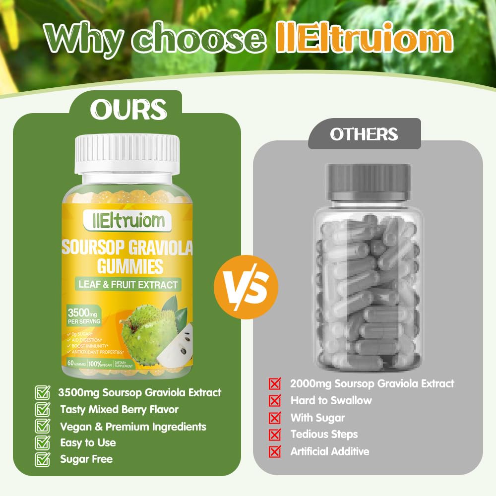 IIEltruiom gominolas de Guanábana, con vitamina C y zinc, apoyo nutricional diario