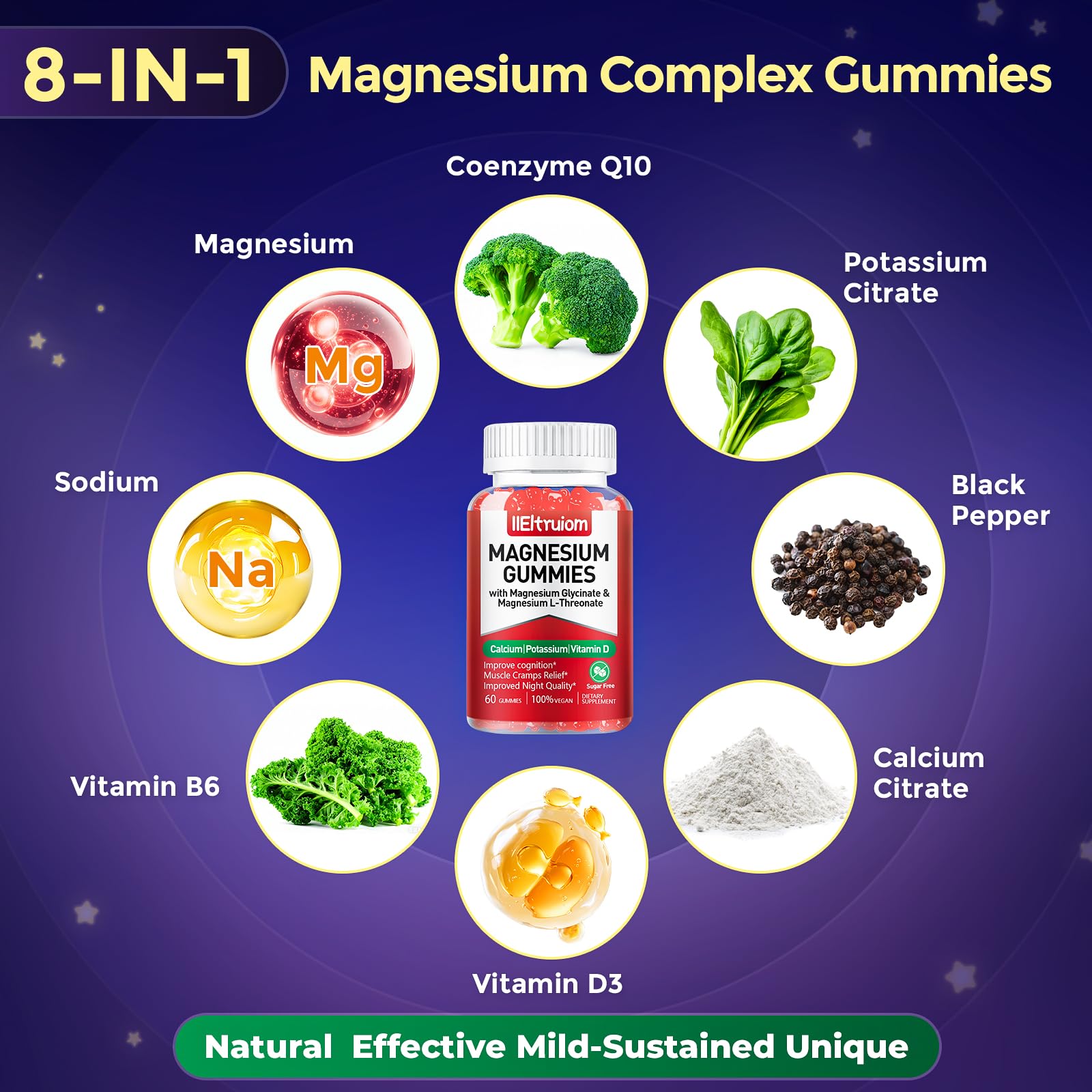IIEltruiom vitamina D3 ninos gomitas, ayuda a activar magnesio para mejor absorción.