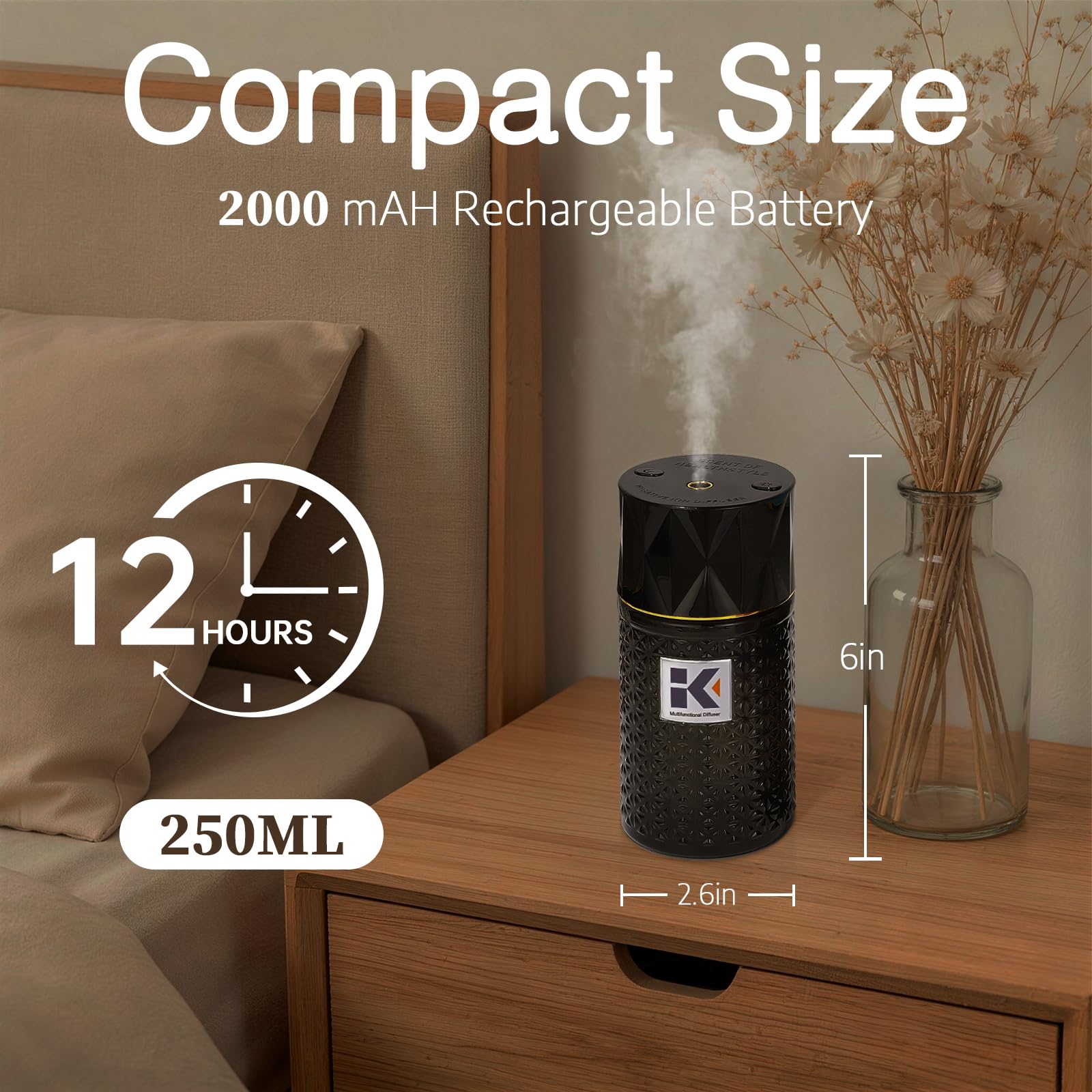 Ikeda difusor de vidrio compacto con diseño elegante para cualquier habitación.