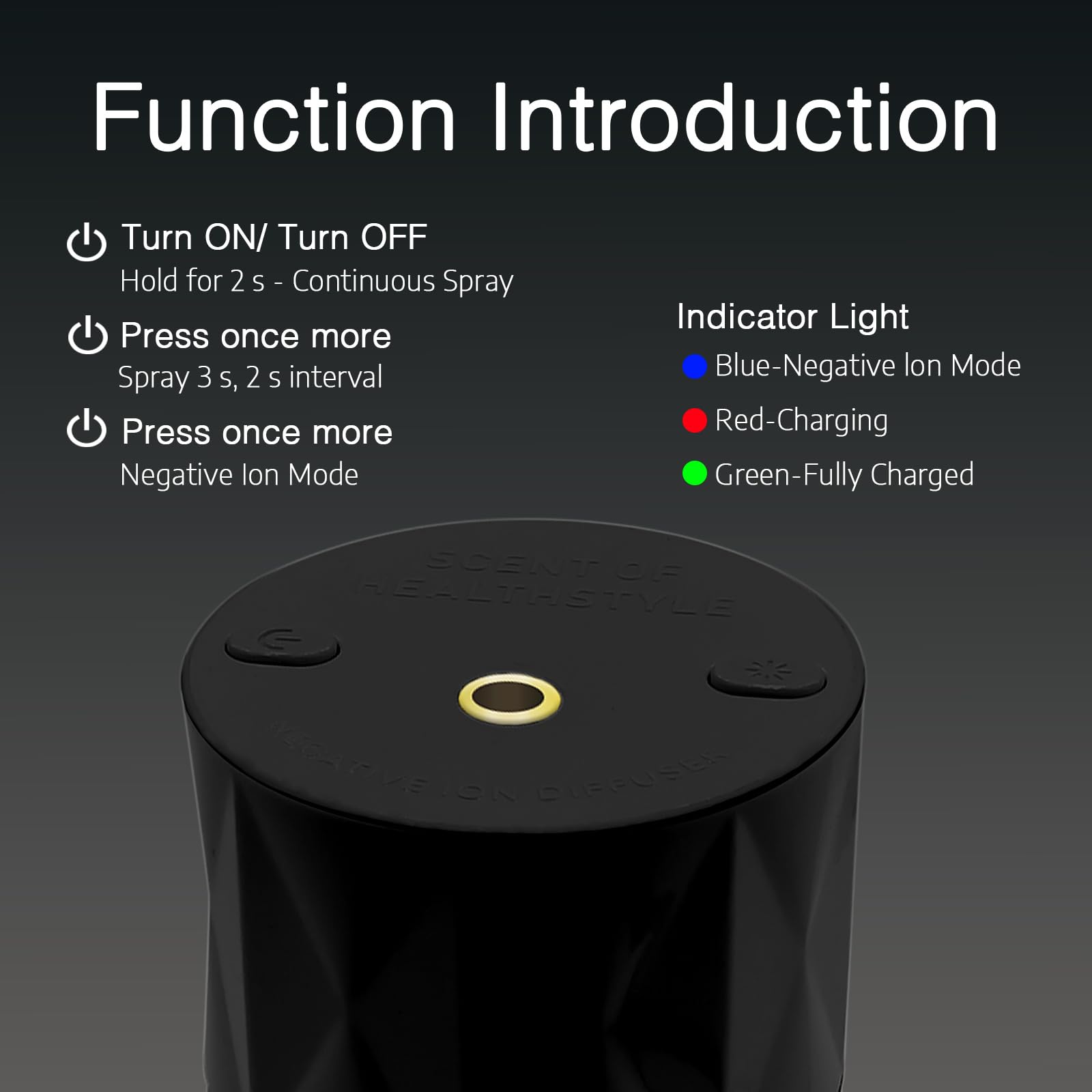 Ikeda difusor con luz nocturna, ideal para noches tranquilas.