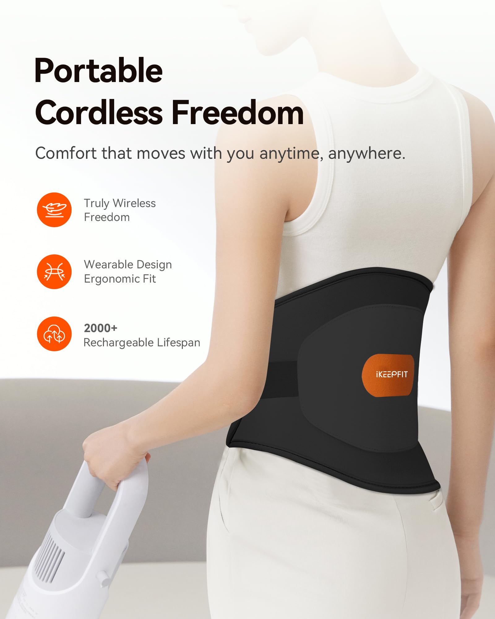 IKEEPFIT MAXwarm 3.0 calor para espalda y abdomen con cobertura amplia.