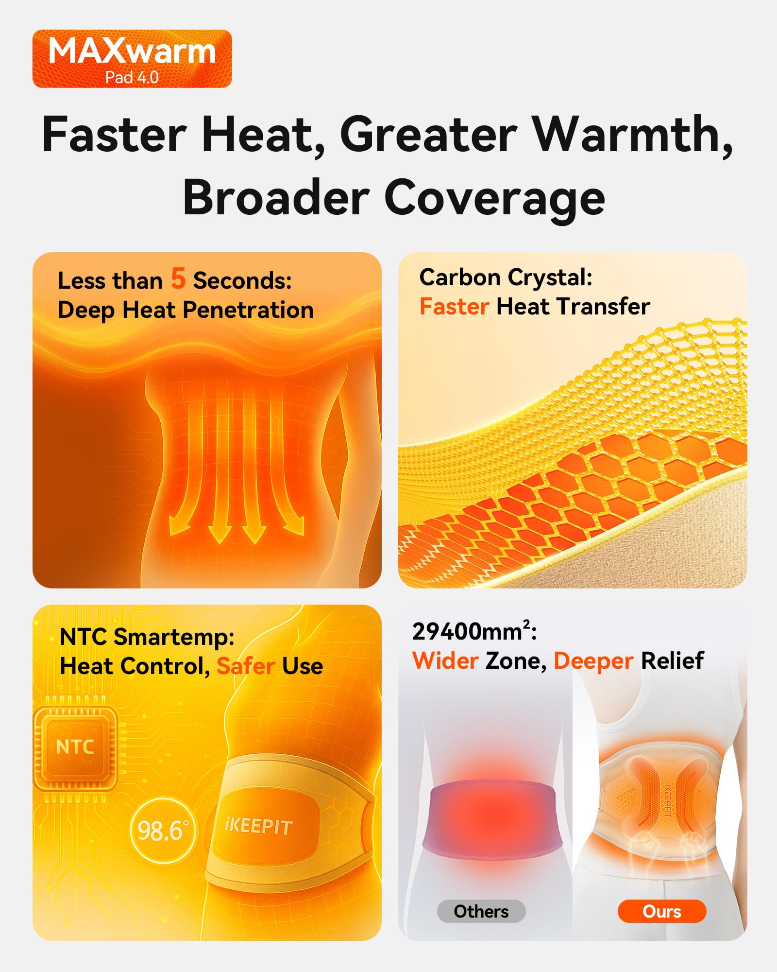 Masaje vibratorio de MAXwarm 4.0 para músculos tensos