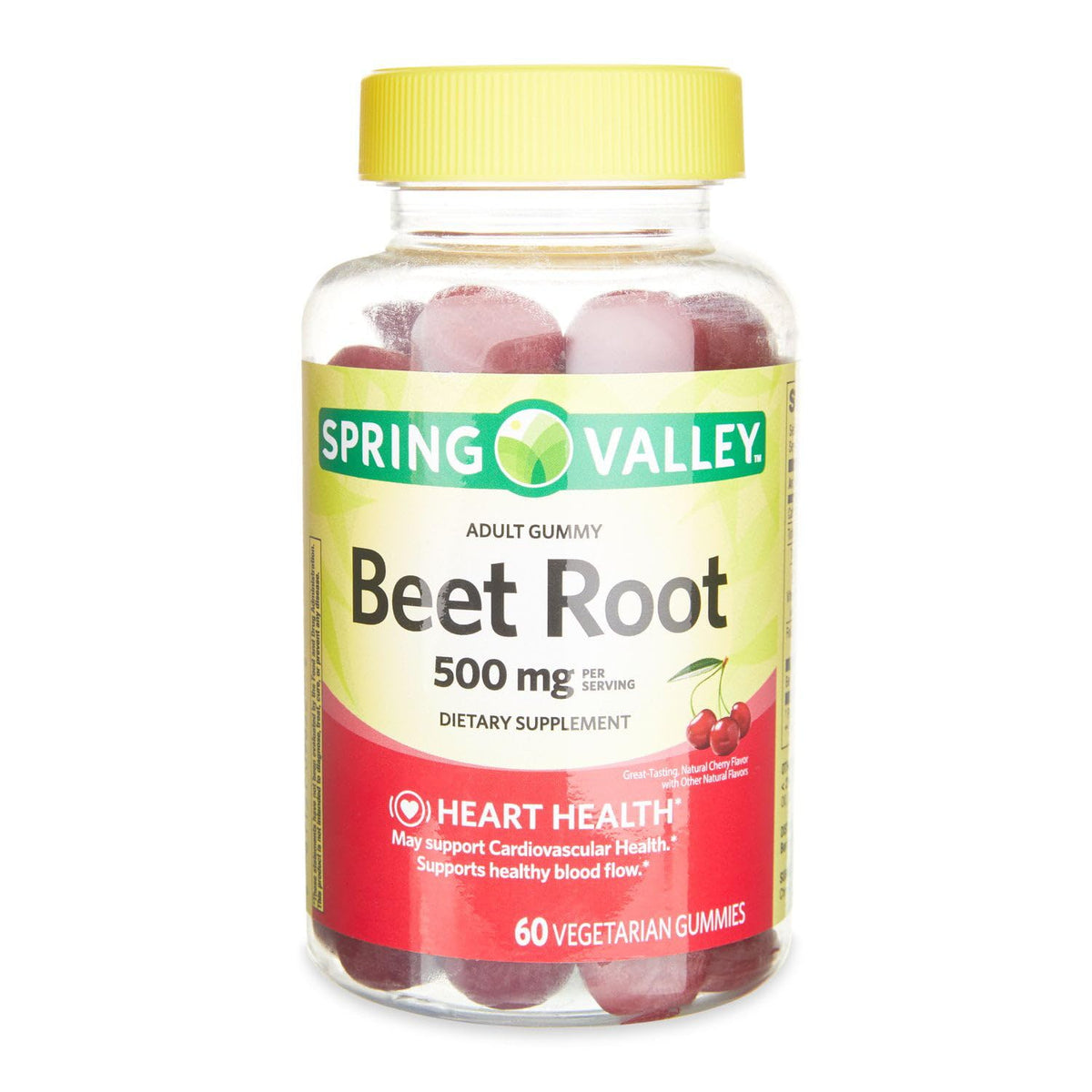IKJ gominolas de remolacha, sabor cereza, 500 mg, para apoyo diario del bienestar.