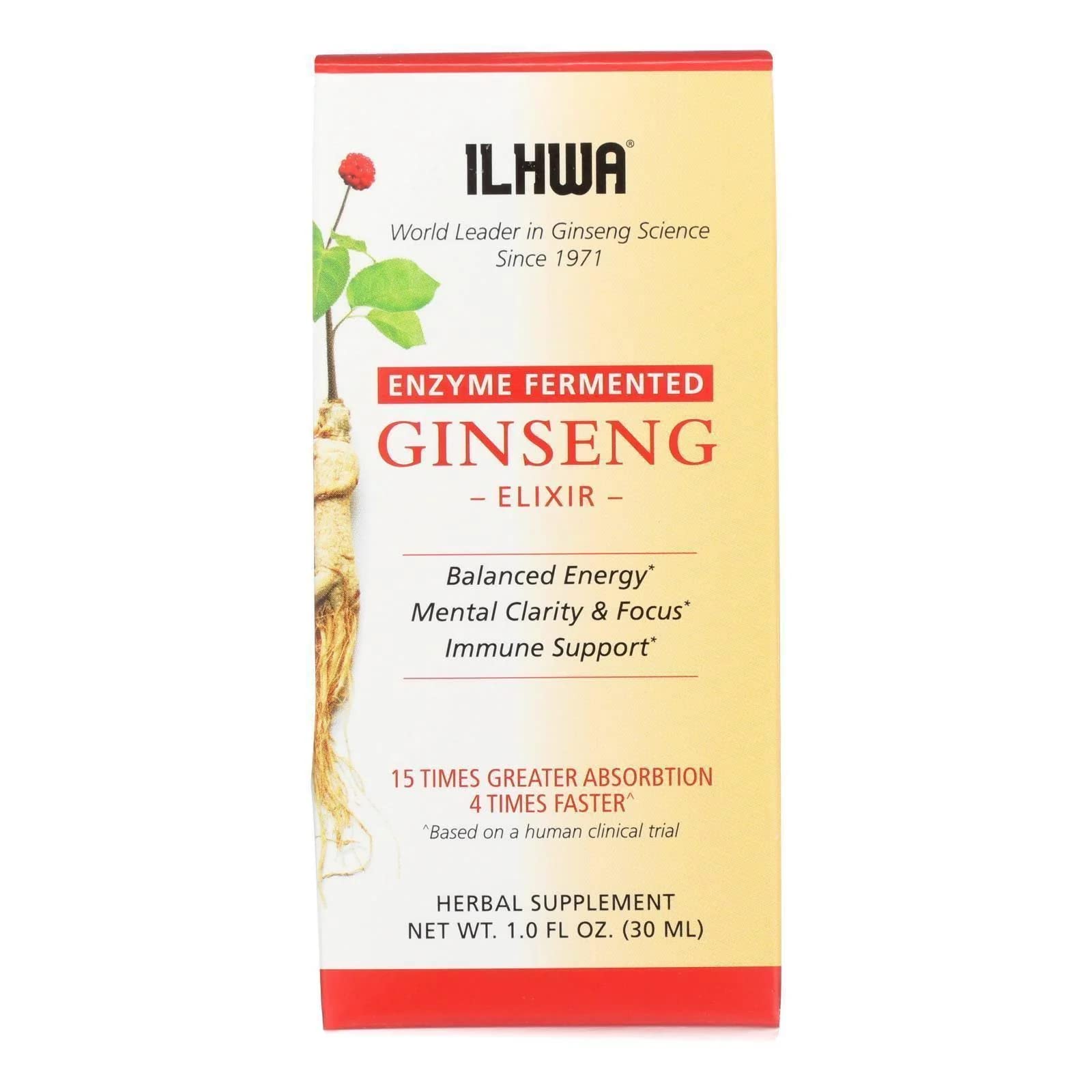 IL HWA Ginseng Enzyme Fermented ELX, botella licuida, favorece la rutina diaria de bienestar.