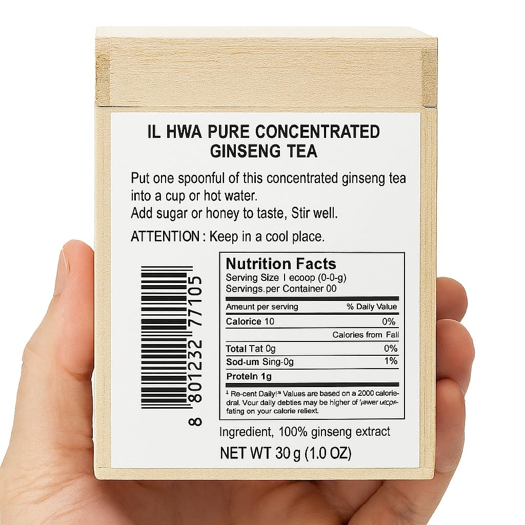 Ilhwa ginseng puro té concentrado 30 g: empaque visible para compra inteligente y almacenamiento