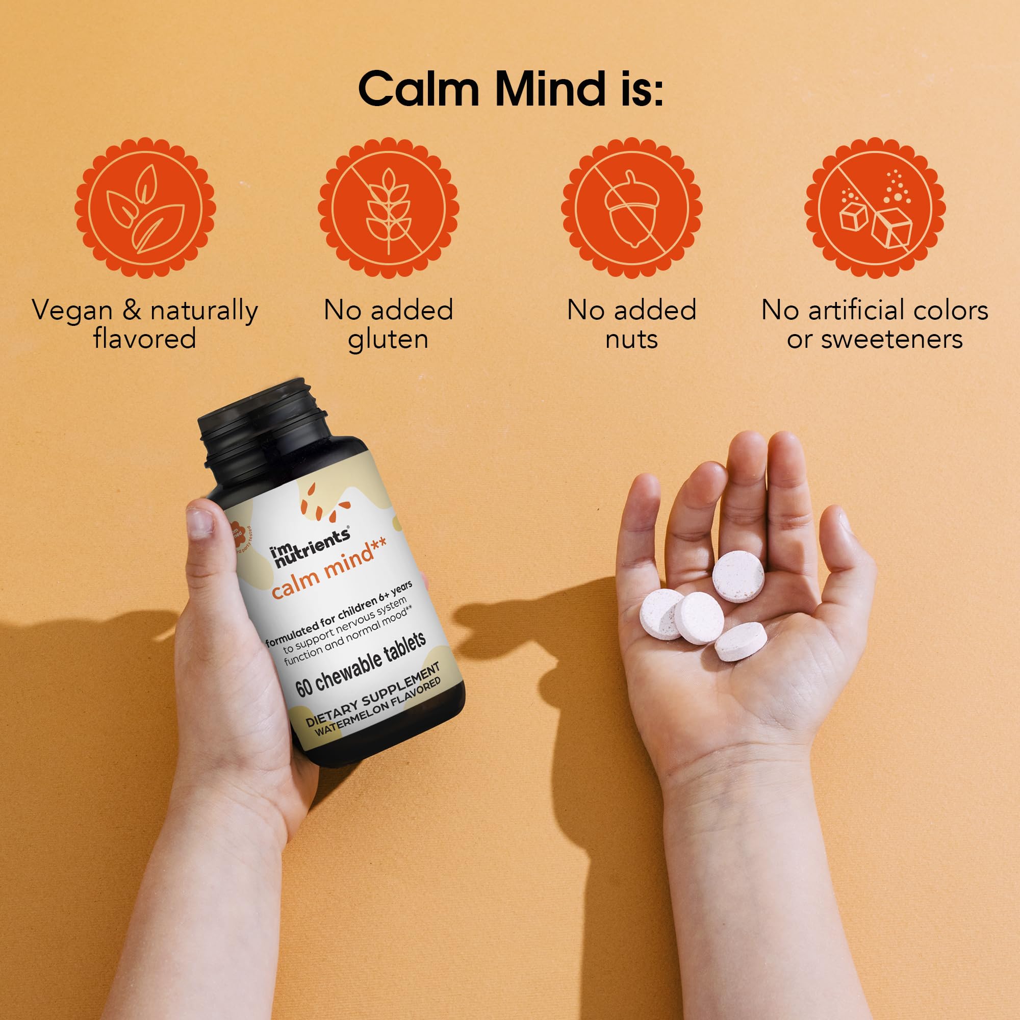 I'm Nutrients Calm Mind ingrediente magnesium para relajación muscular y descanso