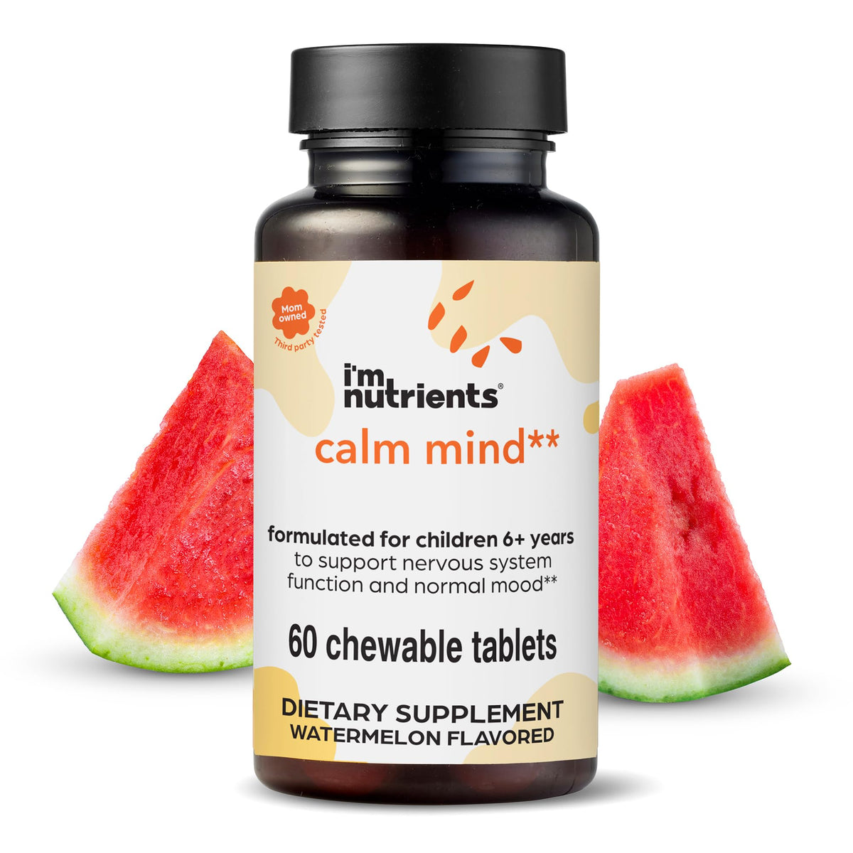 I'm Nutrients Calm Mind tabletas masticables sabor sandía para apoyo cognitivo y calma