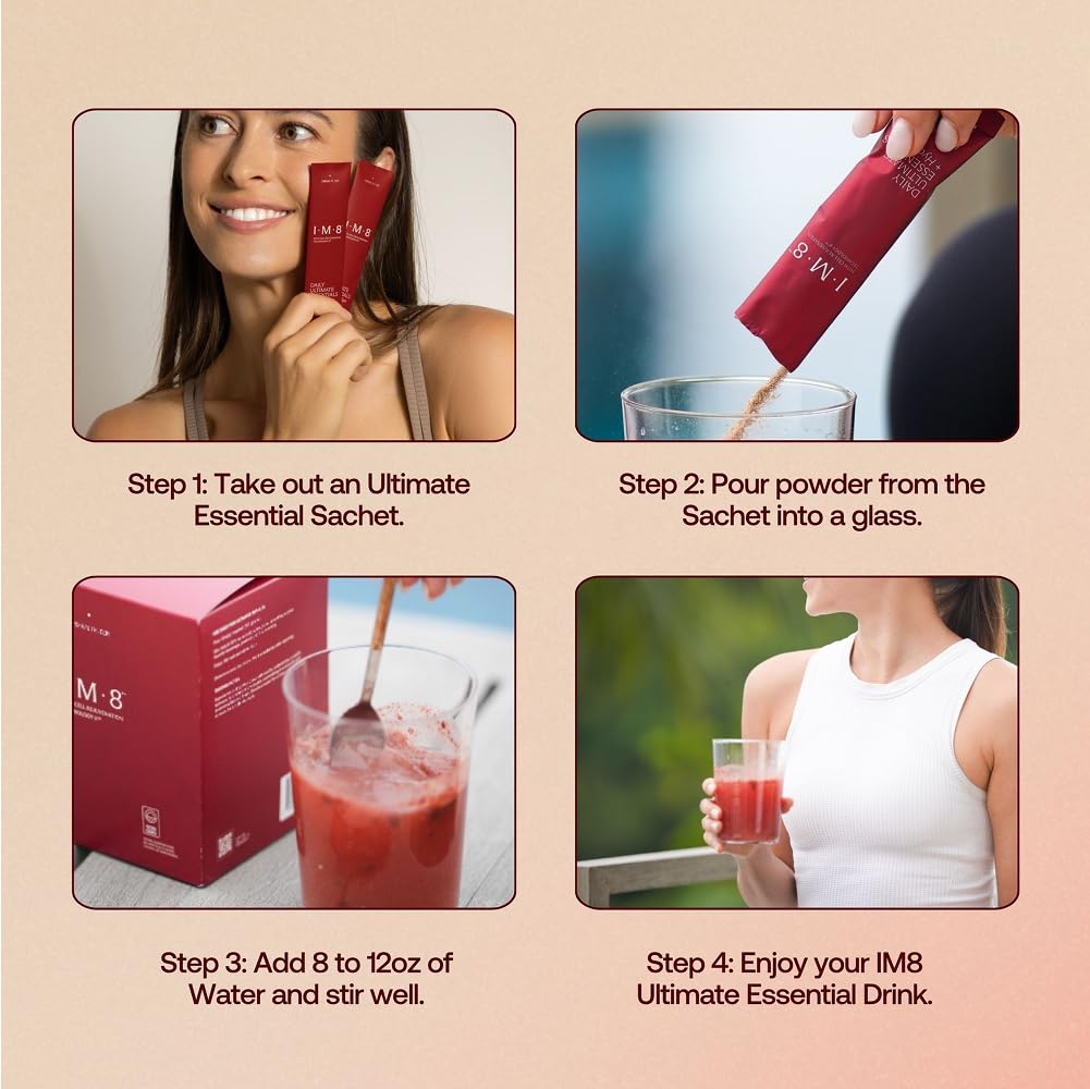 IM8 Daily Ultimate Essentials etiqueta nutricional clara para consulta rápida