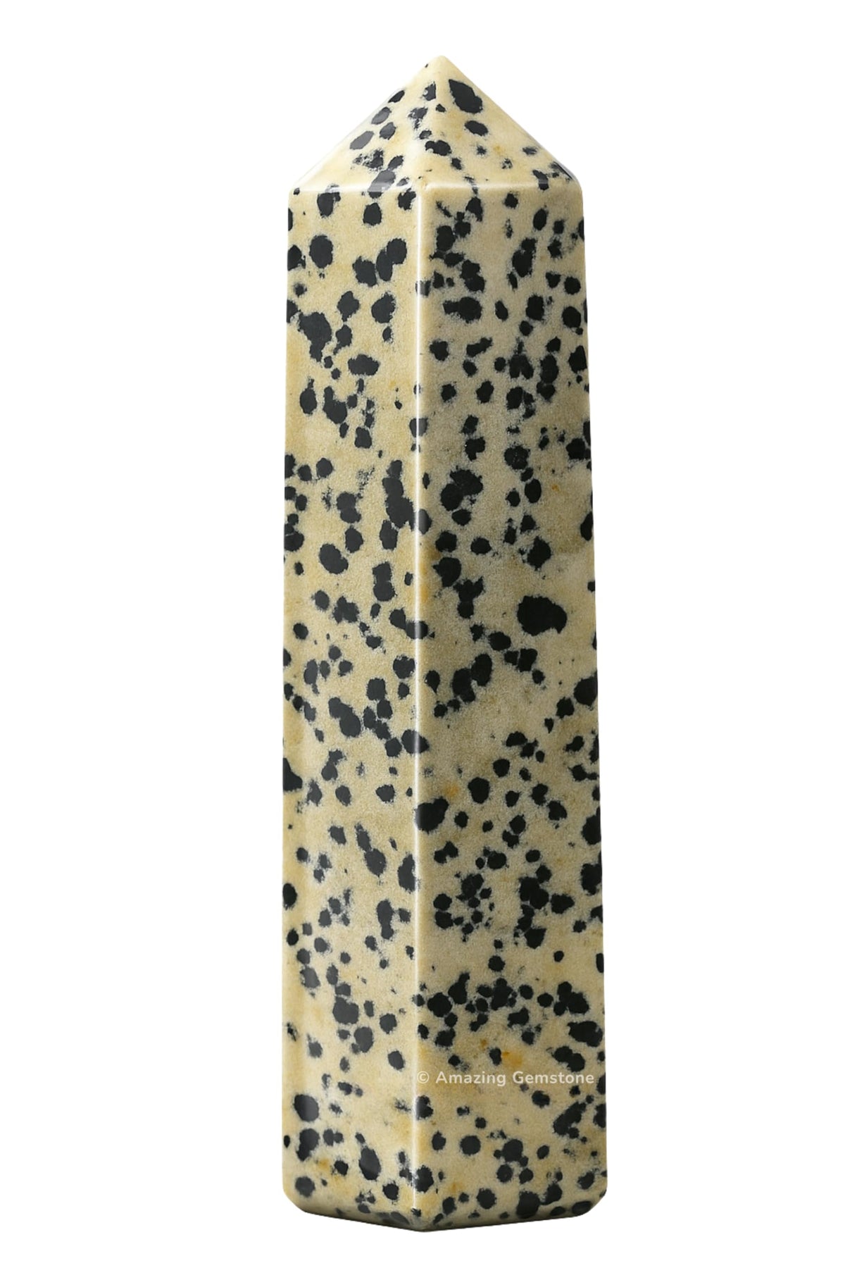 Amazing Gemstone Large Dalmatian Jasper Crystal Tower 5.5–6 in | Reiki Healing & Crystal Grid Obelisk