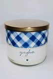 Bath & Body Works Vela Gingham de 3 mechas, 14,5 onzas – Duración estimada de 25 a 45 horas