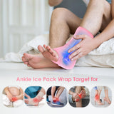Comfiitech Ankle Ice Pack with Large Opening, Reusable Gel Pad for Foot and Heel, Extra Large, Pink