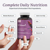 Dr. Fuhrman Multivitamínico para Mujeres (2 Meses) + D3 | Apoyo Inmunitario Vegano con B12 y Zinc | 17 Frutas y Verduras de Origen Entero | No GMO