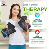 Conjunto de 4 Bolsas de Hielo Reutilizables AllSett Health - 10 x 6 pulgadas, Forro de Felpa y Nylon, Terapia Calor/Frío