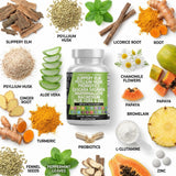 Clean Nutraceuticals GI Defend: Suplemento Digestivo Todo-en-Uno con Psyllium, Corteza de Olmo Resbaladizo y Probióticos
