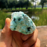Zenkeeper chrysocolla cruda, pieza decorativa: añade belleza natural y calma al espacio.