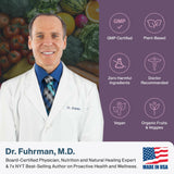 Dr. Fuhrman Multivitamínico para Mujeres (2 Meses) + D3 | Apoyo Inmunitario Vegano con B12 y Zinc | 17 Frutas y Verduras de Origen Entero | No GMO