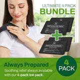 Conjunto de 4 Bolsas de Hielo Reutilizables AllSett Health - 10 x 6 pulgadas, Forro de Felpa y Nylon, Terapia Calor/Frío