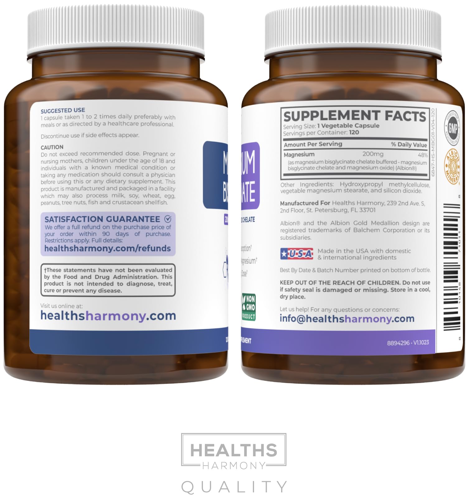 Healths Harmony verificación en laboratorio, suplemento fiable para consumo vegano.