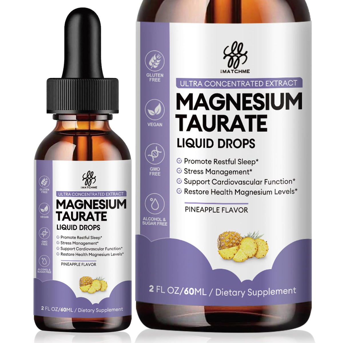 iMATCHME Gotas taurato magnesio pina para apoyo muscular