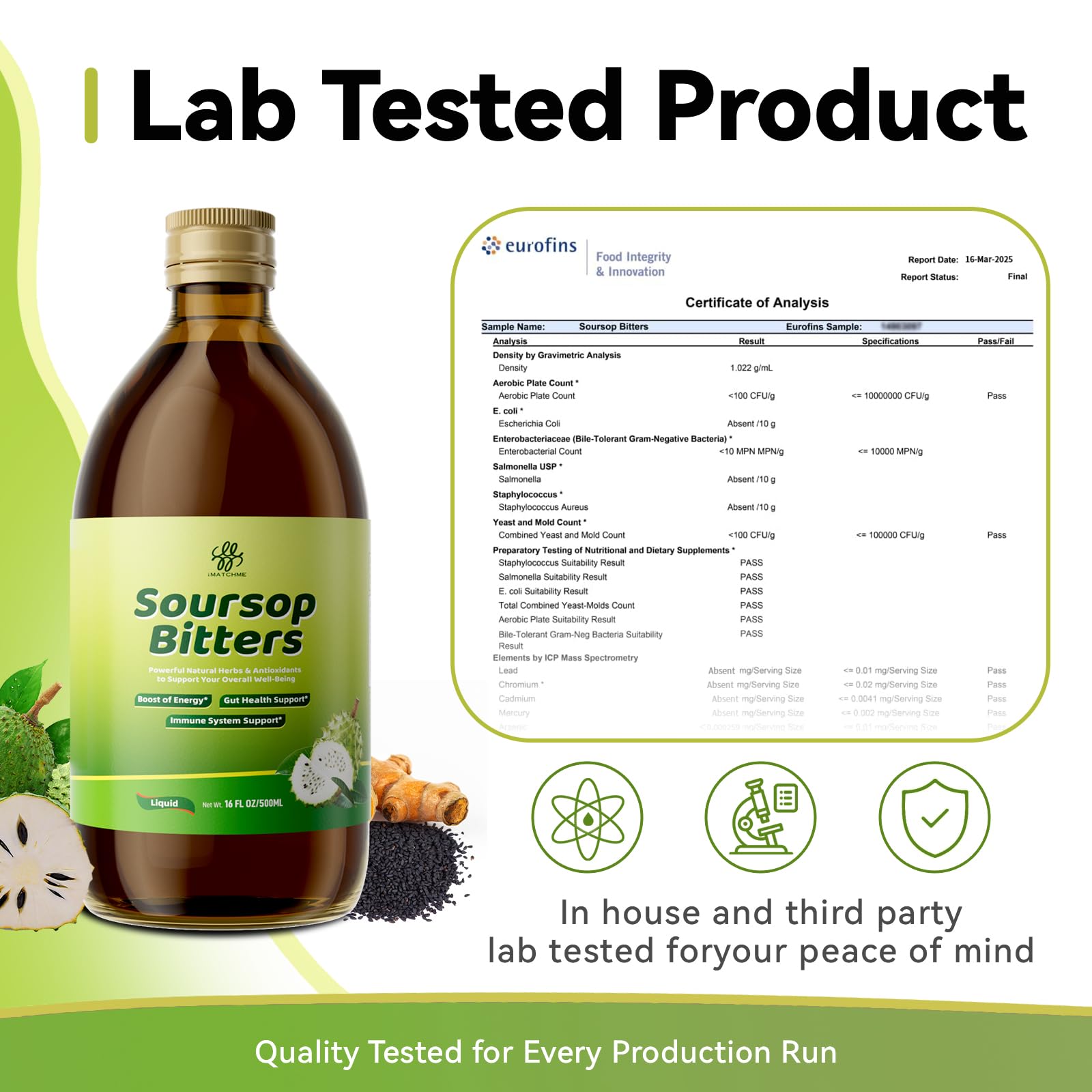 iMATCHME Soursop Bitters: caja de empaque sostenible.