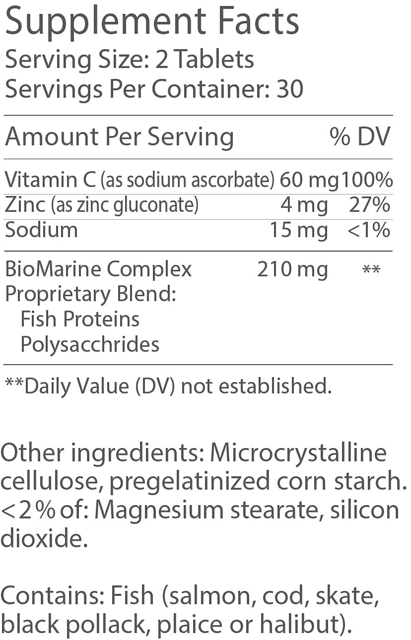 Imedeen Derma One, detalle de tableta, rica en vitamina C y zinc para la piel.