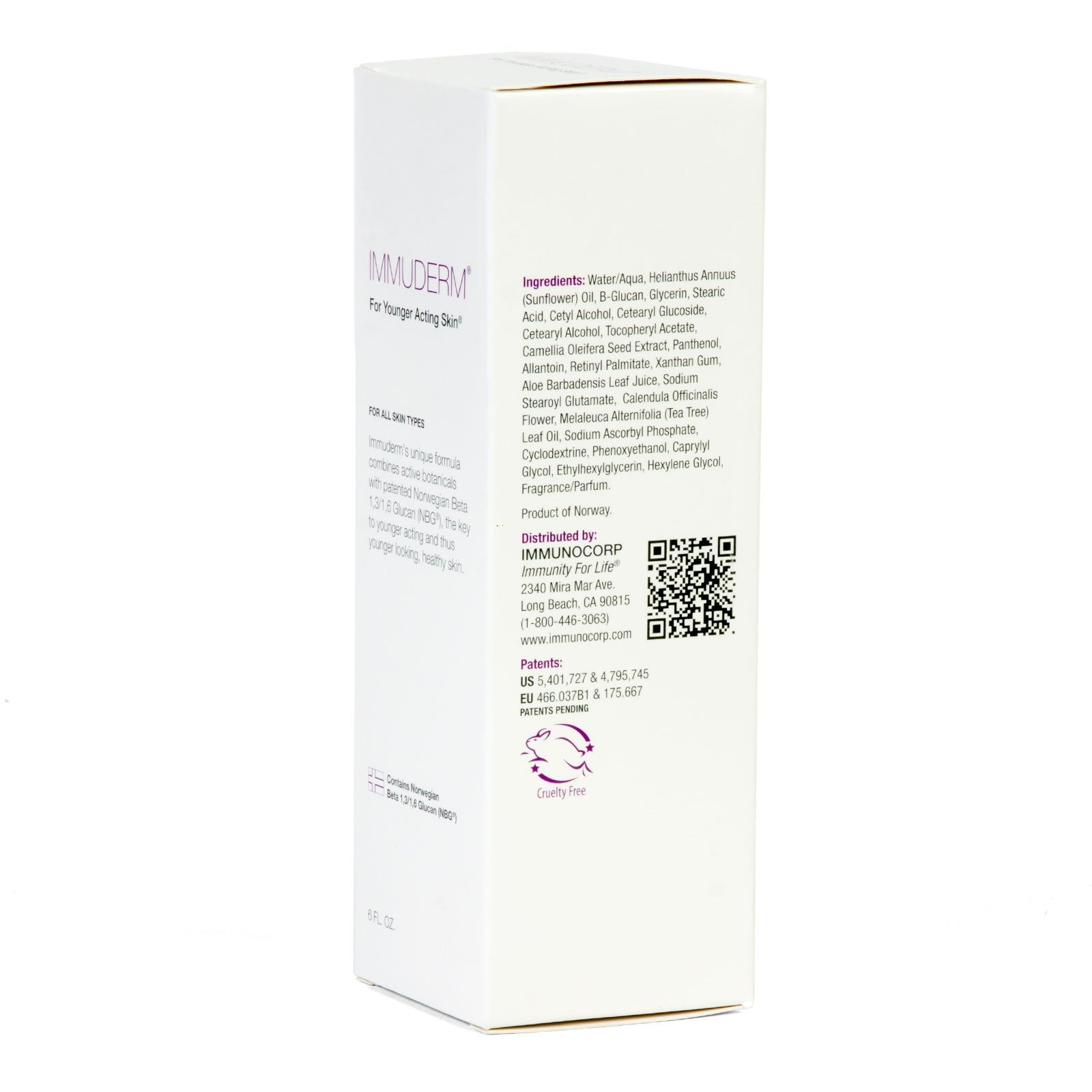 Immuderm con beta glucano activo favorece la reparación de la piel.