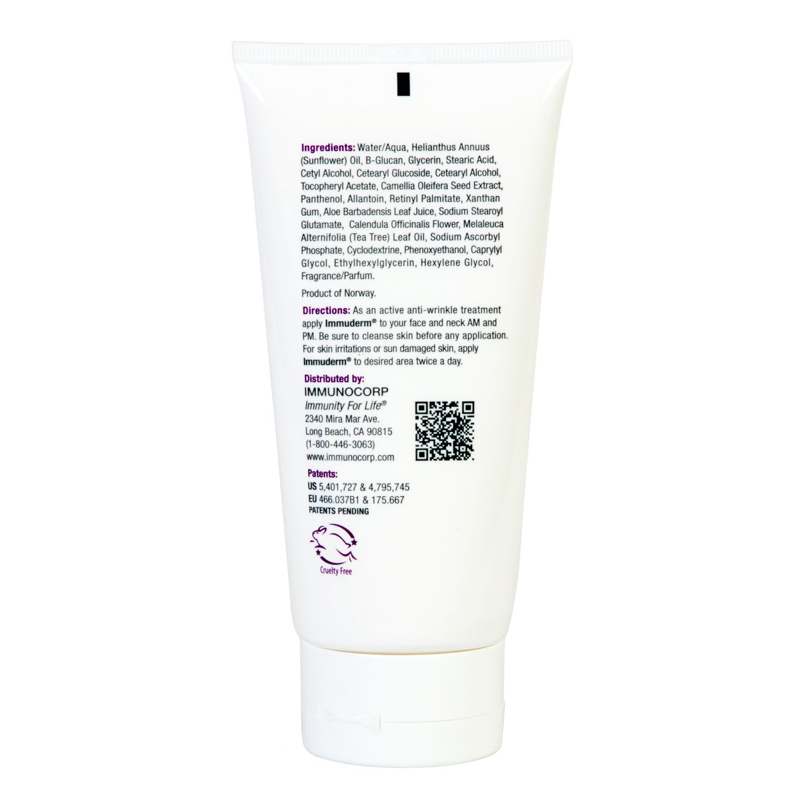 Immuderm crema textura suave para absorción rápida y confort cutáneo.