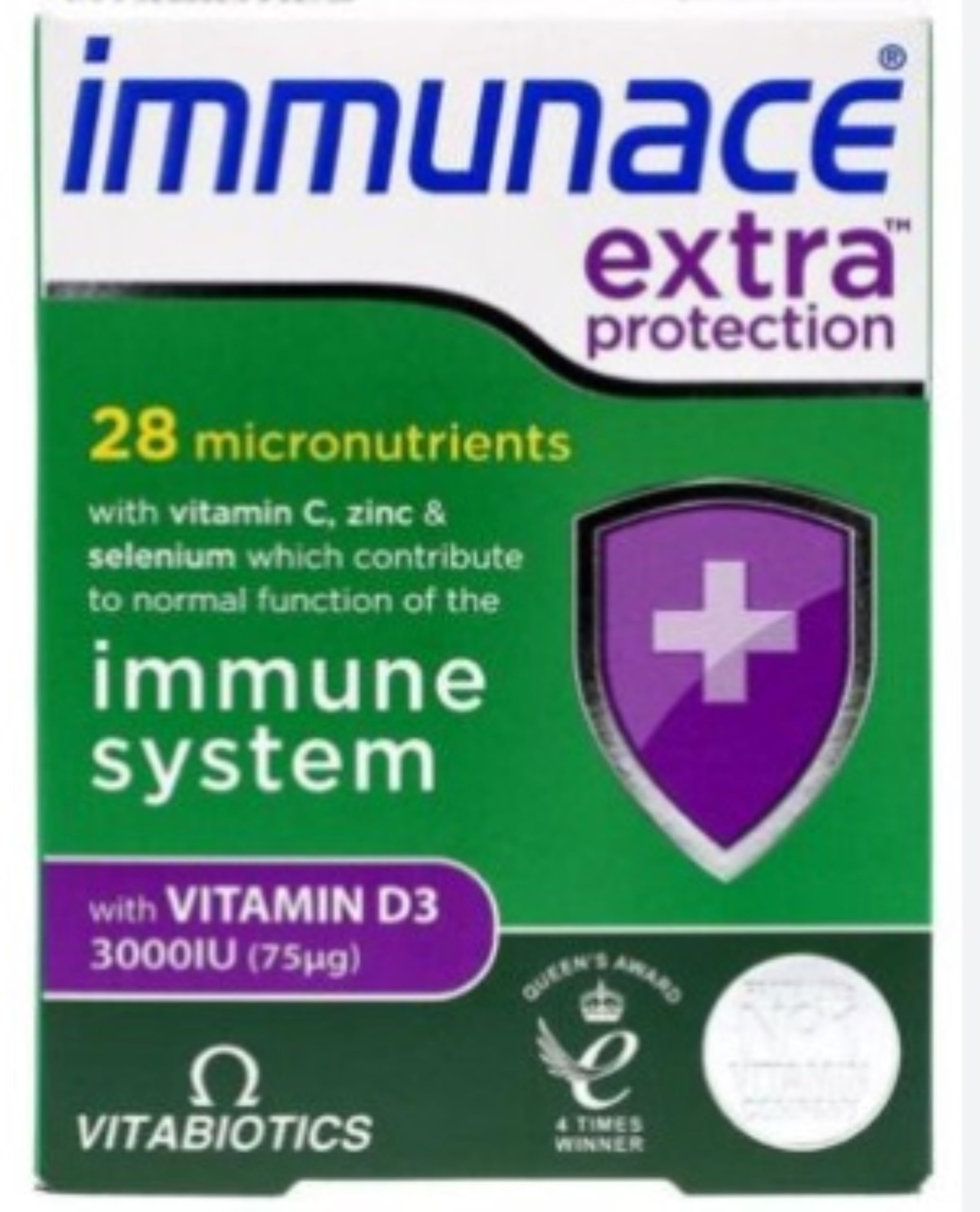 Immunace Extra Protection con tabletas, apoyo a la defensa natural en tu rutina diaria.