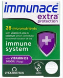 Immunace Extra Protection con tabletas, apoyo a la defensa natural en tu rutina diaria.