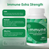 Botella Immune Health Basics con 60 cápsulas de 500 mg para uso diario.