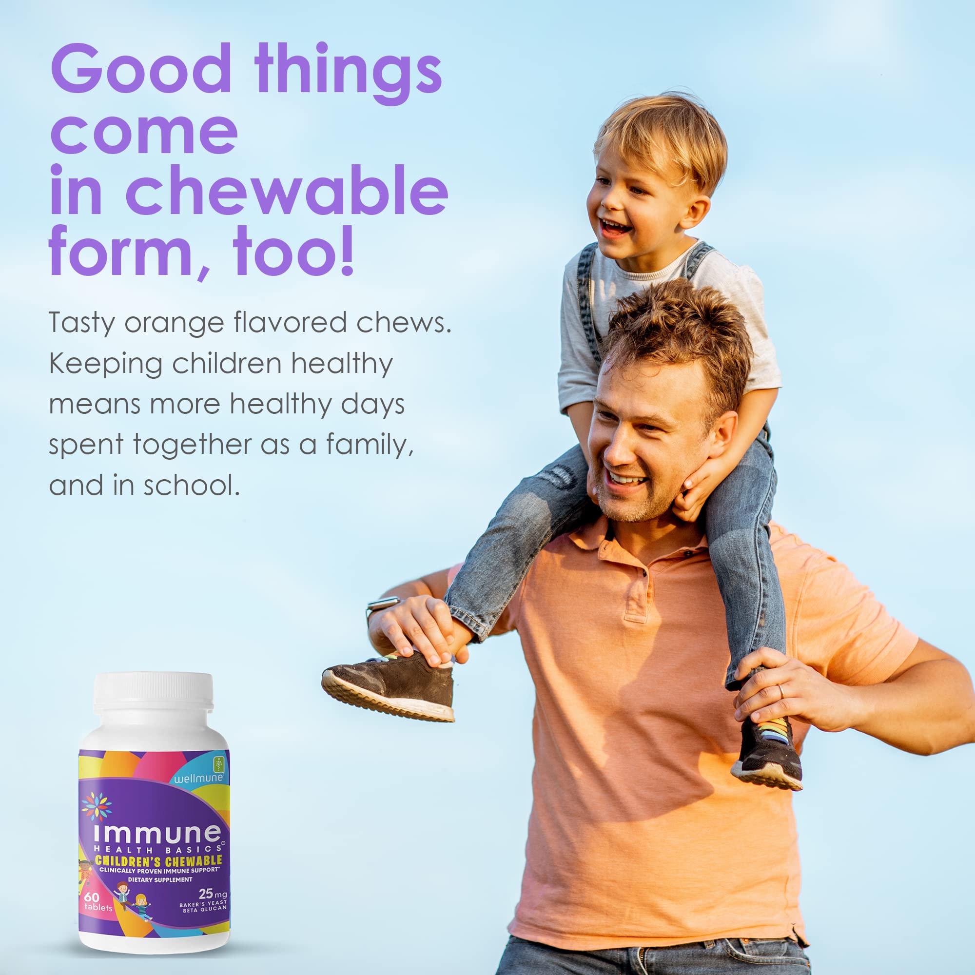 Etiqueta de Immune Health Basics indica sin GMO, gluten y lactosa.