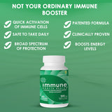 Frente de la caja de Immune Health Basics, diseño claro y profesional.