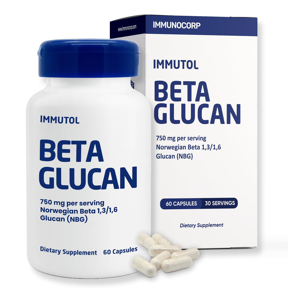 Immunocorp Immutol cápsulas 750 mg para apoyo diario del sistema inmunitario