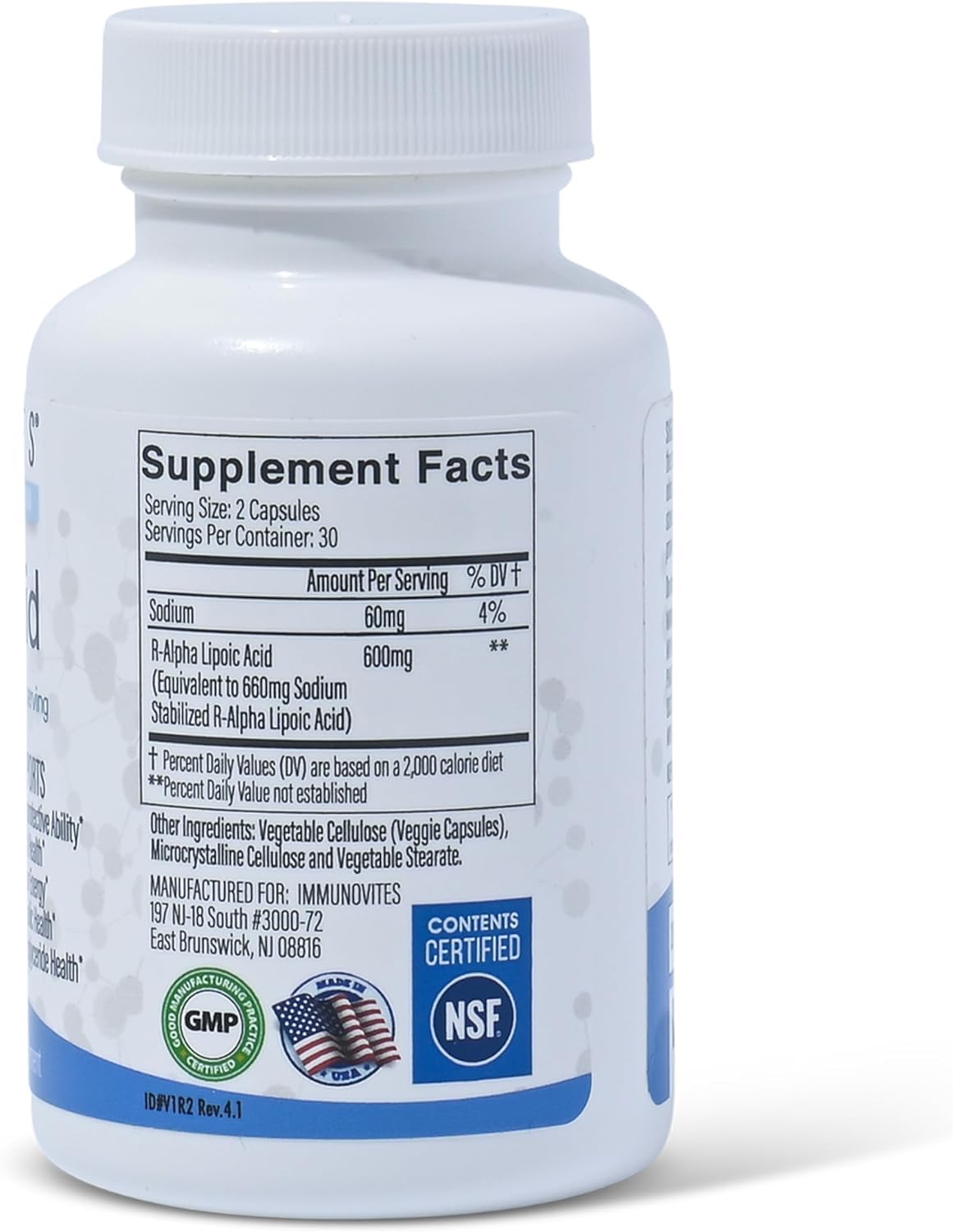 IMMUNOVITES, dosis 600 mg resalta una potencia por servicio, sin promesas.