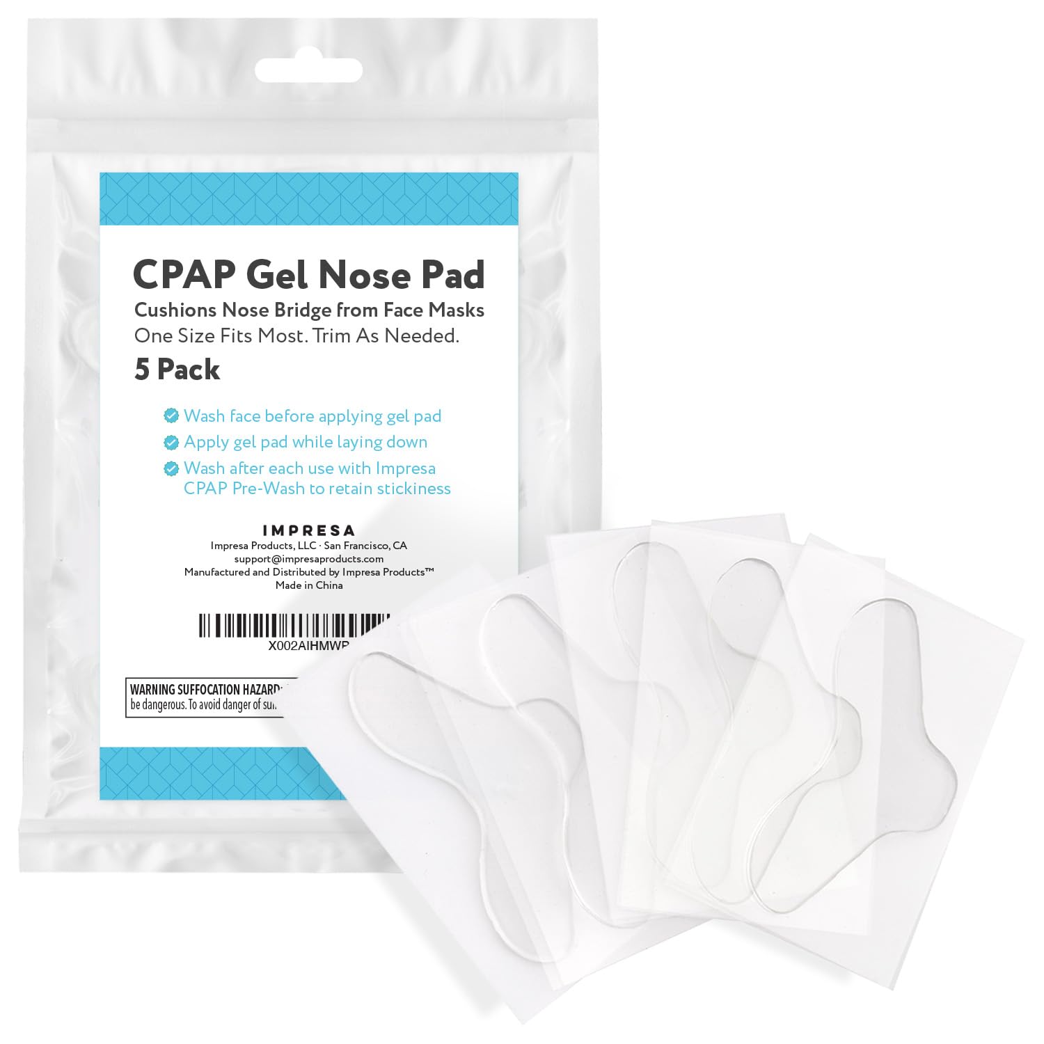 IMPRESA Práctico lote de 5 almohadillas para CPAP: repuestos confiables.