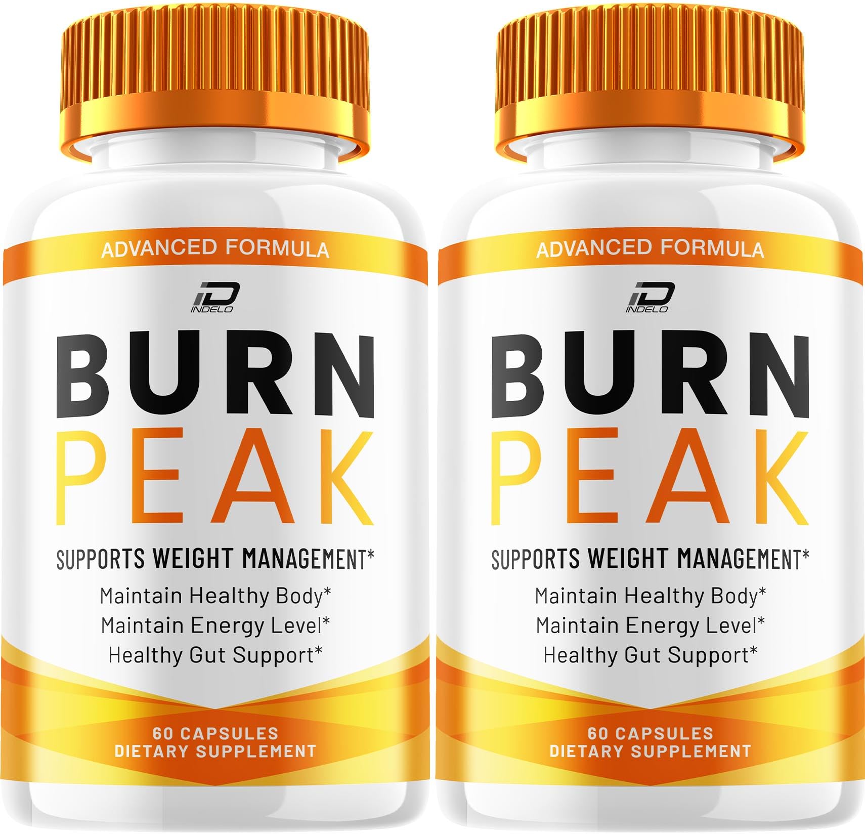 Indelo Burn Peak Capsulas: botella para consumo diario y comodidad.
