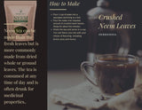 india herbs neem: té en taza con hojas trituradas para sabor suave.