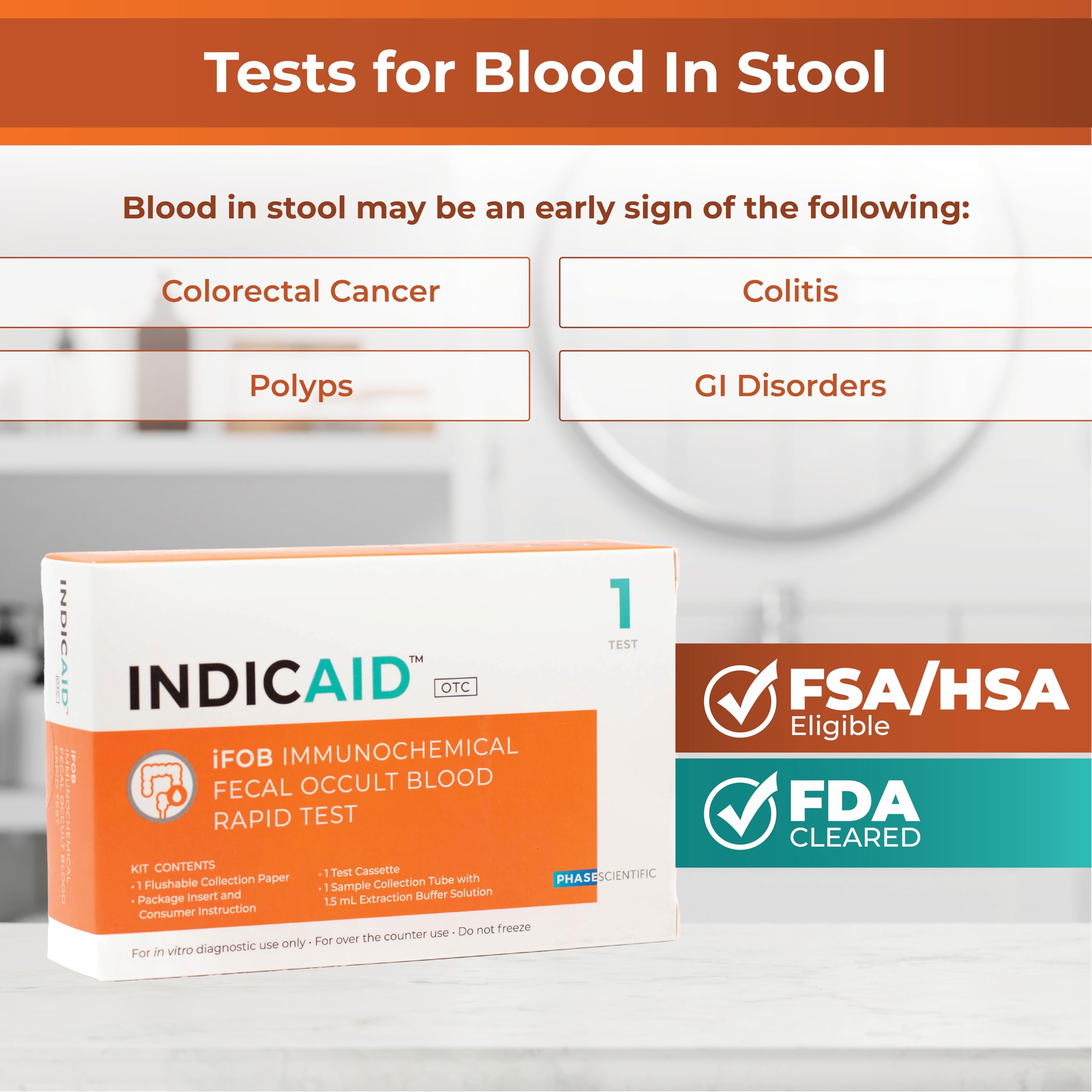 INDICAID iFOB: tubo de recolección para pruebas simples en casa.