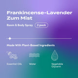 Indigo Wild Zum Mist - pulverizador corporal con aroma de incienso y lavanda para uso diario.