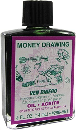 INDIO Aceite de Atracción de Dinero, ideal para ritual diario en frasco compacto.