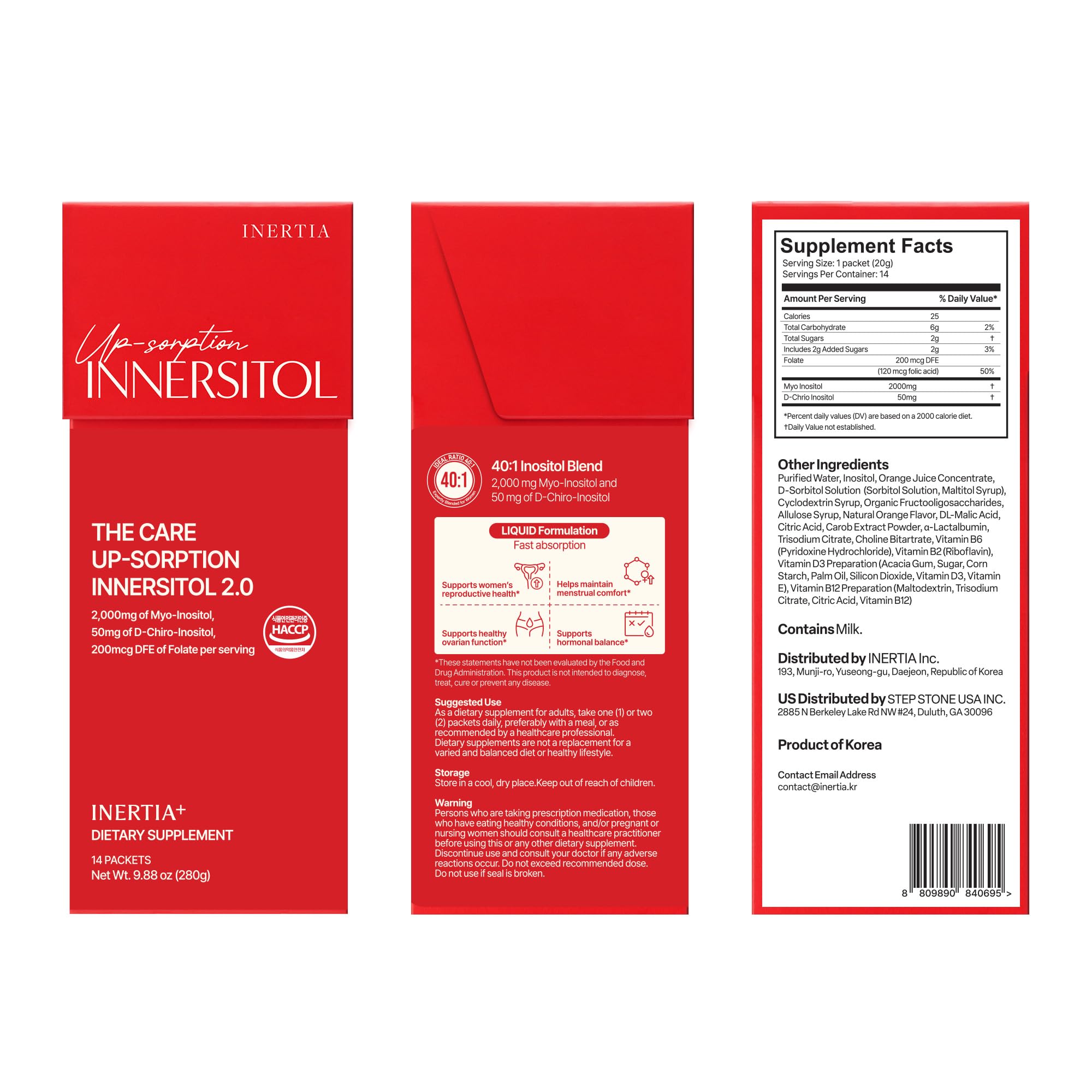 INERTIA+ INNERSITOL: enfocada en absorción y uso diario gracias a la fórmula.