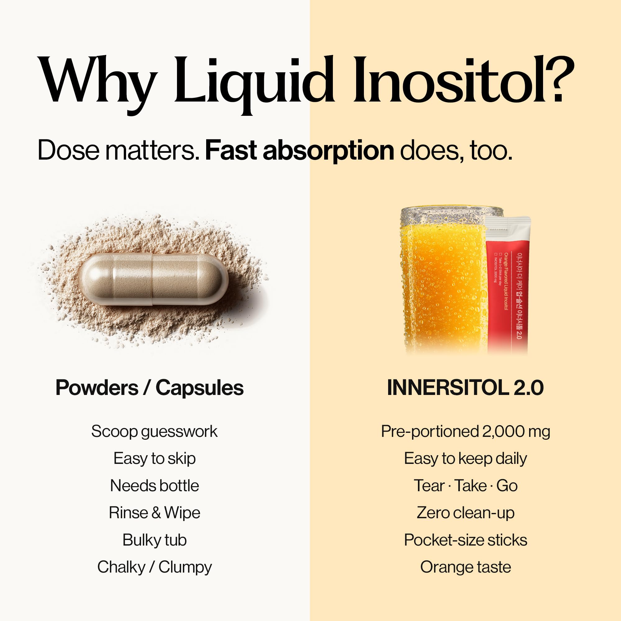 INERTIA+ INNERSITOL: sabor naranja natural para una toma agradable.