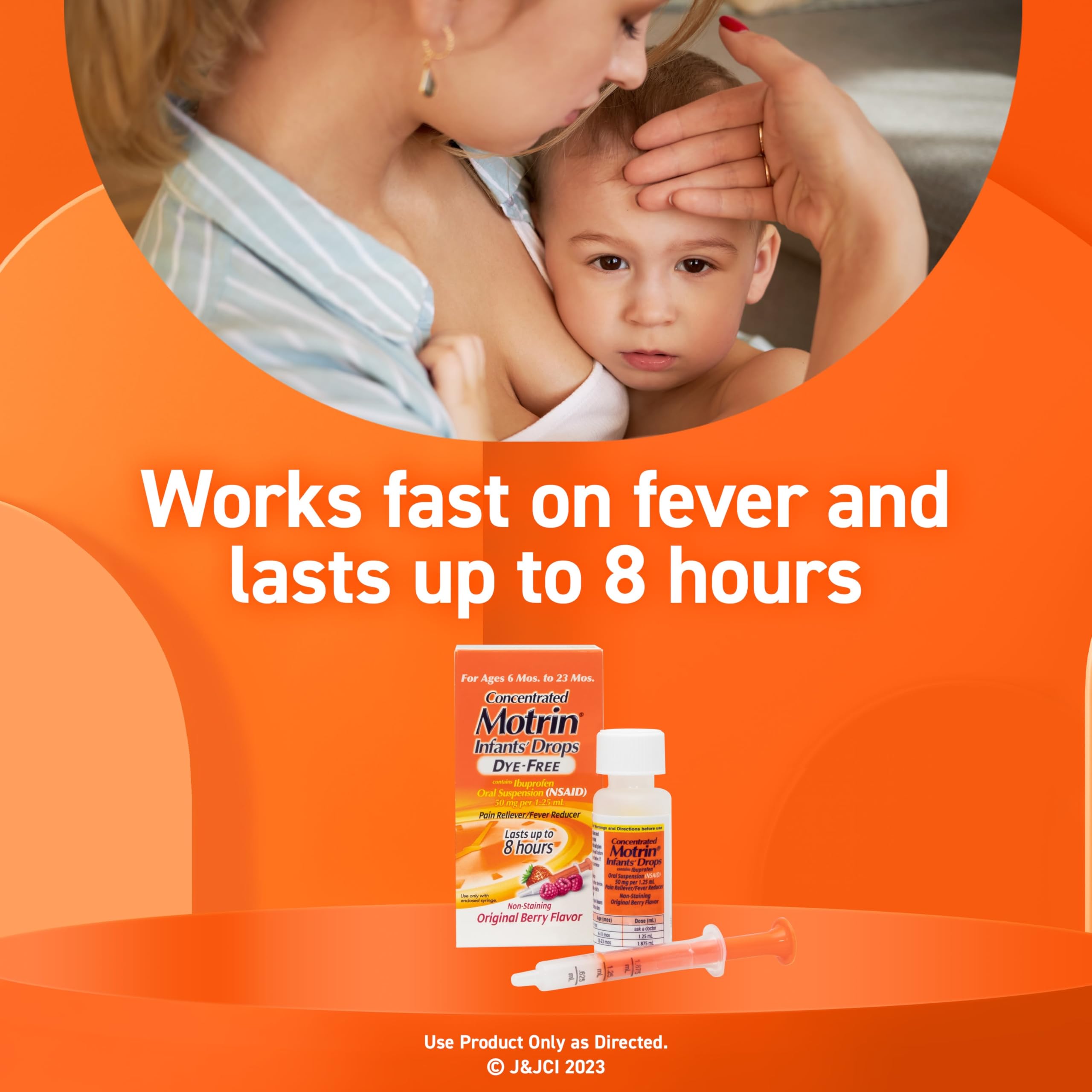 Infants' Motrin para lactantes de 6 a 23 meses, opción práctica.