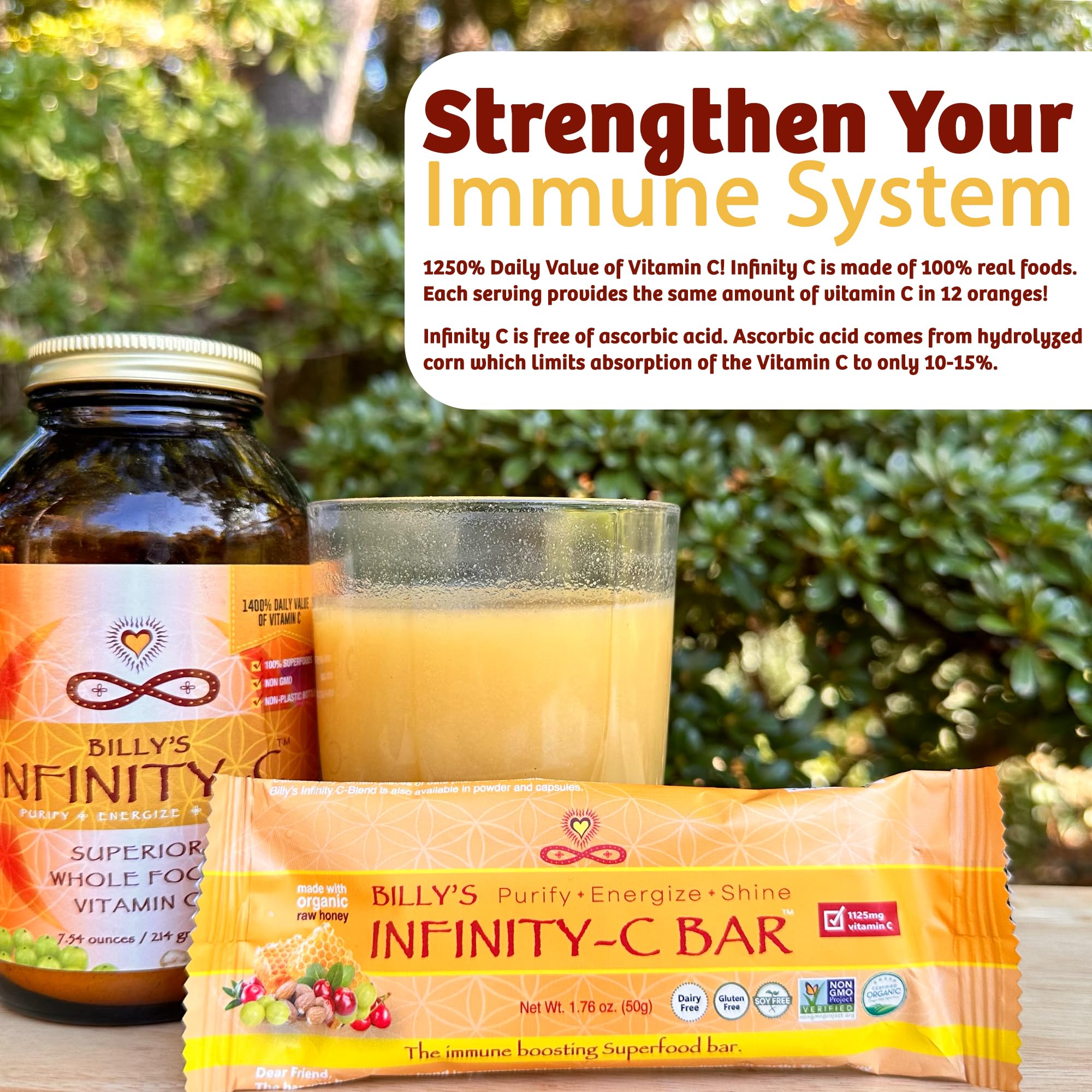 Infinity C barra-superalimentos ofrece una deliciosa fuente de nutrientes.