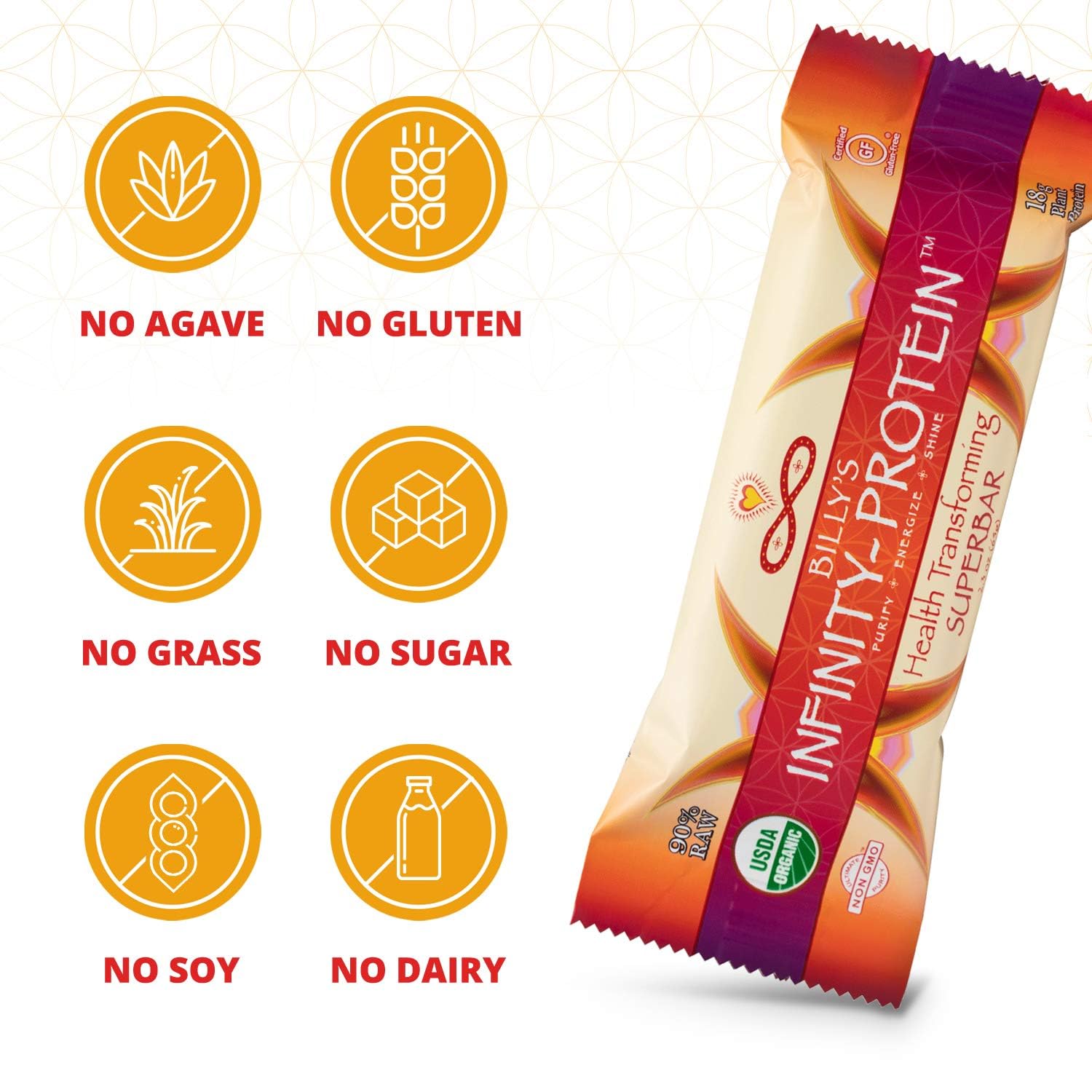 Barra Infinity Greens ideal para entrenamiento, proteína vegetal.