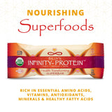 Barra Infinity Greens sin soja, fuente de proteína vegetal.