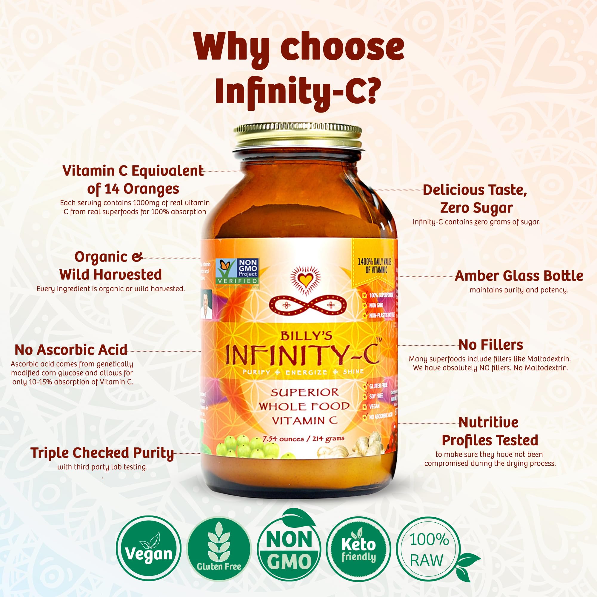 Infinity Greens Infinity-C sabor-citrico: sabor fresco para batidos y yogur diario.