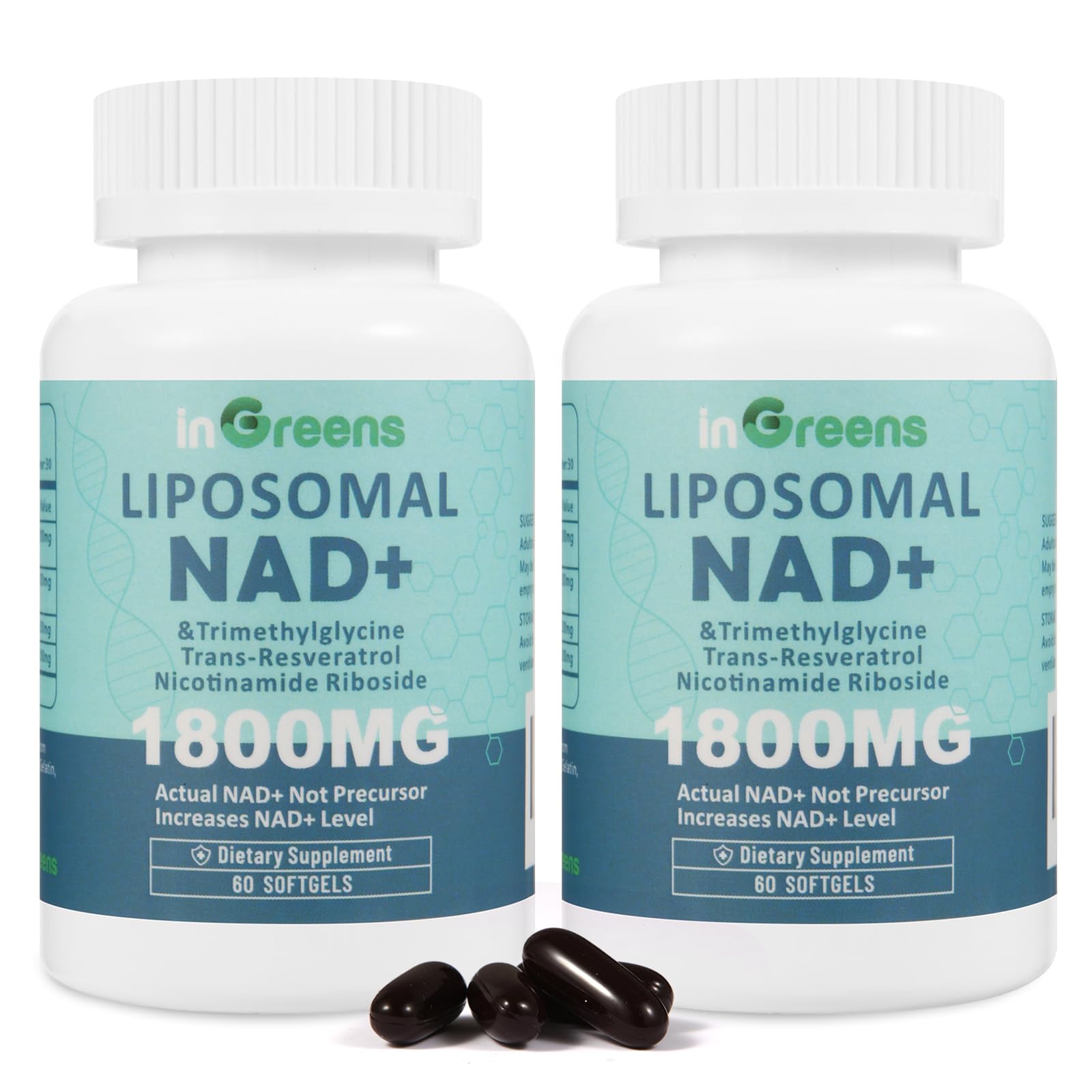 inGreens Liposomal NAD+ - bote de suplemento, puede apoyar energía celular diaria